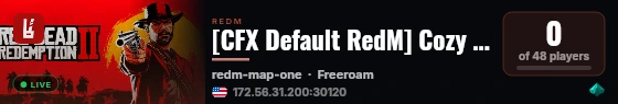 [CFX Default RedM] Cozy Corner live status badge