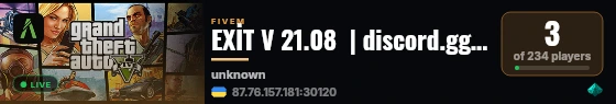 EXİT V 21.08  | discord.gg/exitv live status badge