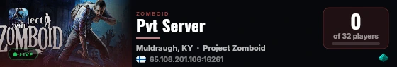 Pvt Server live status badge