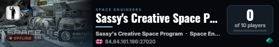 Sassy's Creative Space Program live status badge