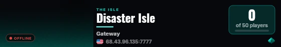 Disaster Isle live status badge