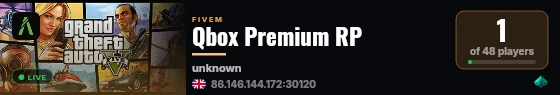 Qbox Premium RP live status badge