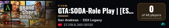 GTA:SODA-Role Play | [ESX Legacy] live status badge