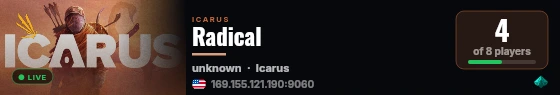 Radical live status badge