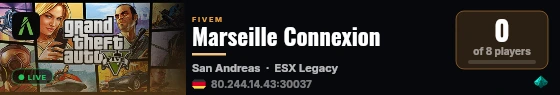 Marseille Connexion live status badge