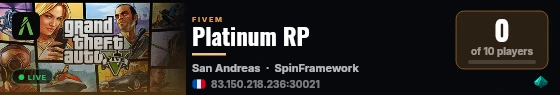Platinum RP live status badge