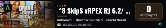  ^8 SkipS vRPEX RJ 6.2/ discord.gg/ZzjSfmdaVG live status badge