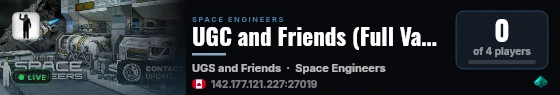 UGC and Friends (Full Vanilla Survival) live status badge