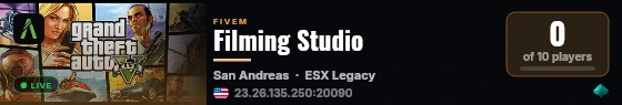 Filming Studio live status badge