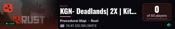 KGN- Deadlands| 2X | Kits | Clans | Events live status badge