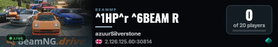 ^1HP^r ^6BEAM R live status badge