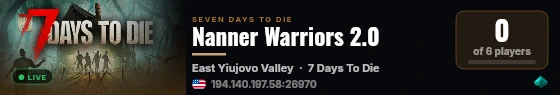 Nanner Warriors 2.0 live status badge