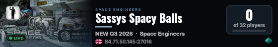 Sassys Spacy Balls live status badge