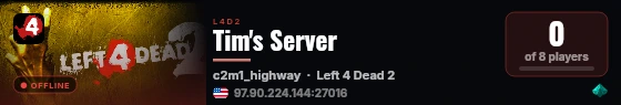 Tim's Server live status badge