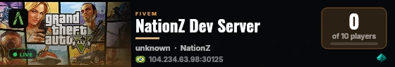 NationZ Dev Server live status badge