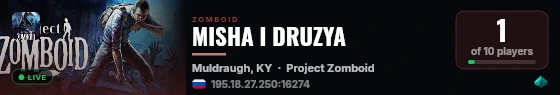 MISHA I DRUZYA live status badge