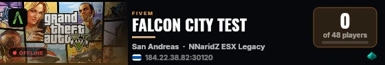 FALCON CITY TEST live status badge