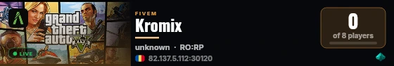 Kromix live status badge