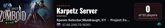 Karpetz Server live status badge