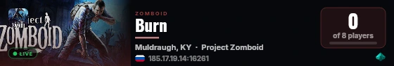 Burn live status badge