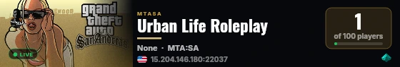 Urban Life Roleplay live status badge