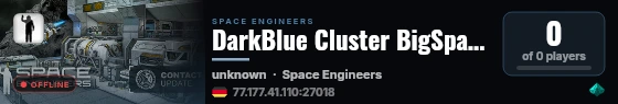 DarkBlue Cluster BigSpace live status badge