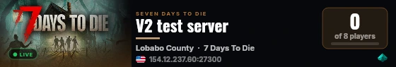 V2 test server live status badge