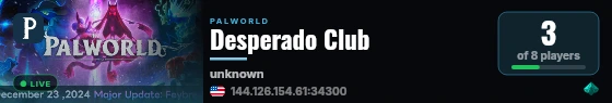 Desperado Club live status badge