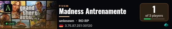 Madness Antrenamente live status badge