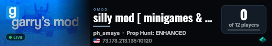 silly mod [ minigames & more :3 ] live status badge