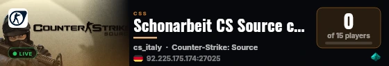Schonarbeit CS Source classic live status badge