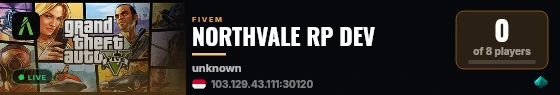 NORTHVALE RP DEV live status badge