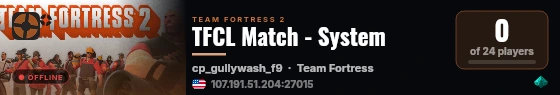 TFCL Match - System live status badge