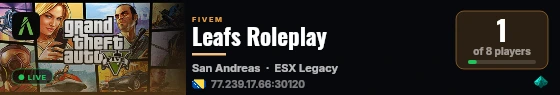 Leafs Roleplay live status badge
