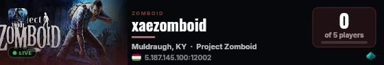 xaezomboid live status badge