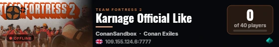 Karnage Official Like live status badge