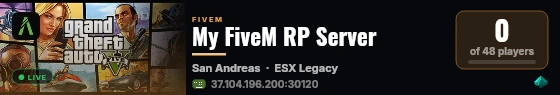 My FiveM RP Server live status badge