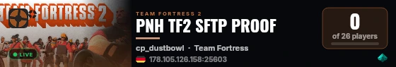 PNH TF2 SFTP PROOF live status badge