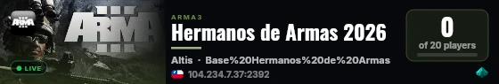 Hermanos de Armas 2026 live status badge