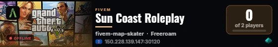 Sun Coast Roleplay live status badge