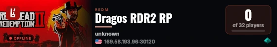 Dragos RDR2 RP live status badge