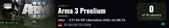 Arma 3 Proelium live status badge