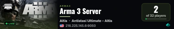 Arma 3 Server live status badge