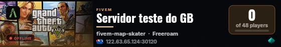 Servidor teste do GB live status badge