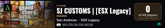 SJ CUSTOMS | [ESX Legacy] live status badge