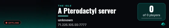 A Pterodactyl server live status badge