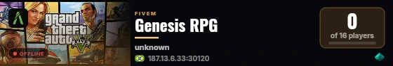 Genesis RPG live status badge