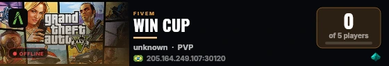 WIN CUP live status badge