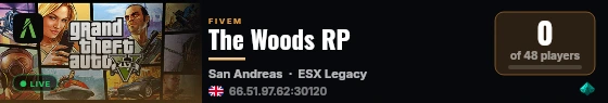 The Woods RP live status badge