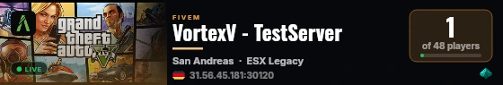 VortexV - TestServer live status badge